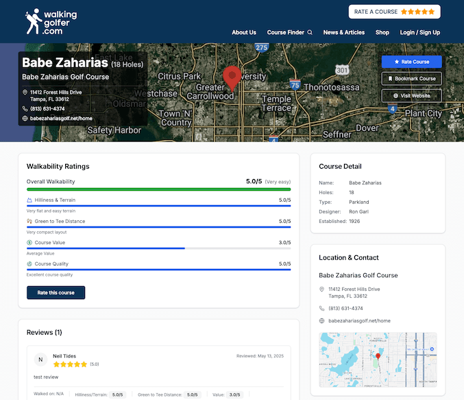 Course Info Page